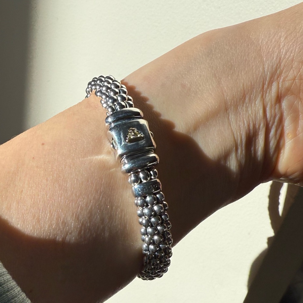 RARE WONDERS Two-Tone Snake Rope Bracelet from Lagos Size 6.5 & 7 - Picture 10 of 11